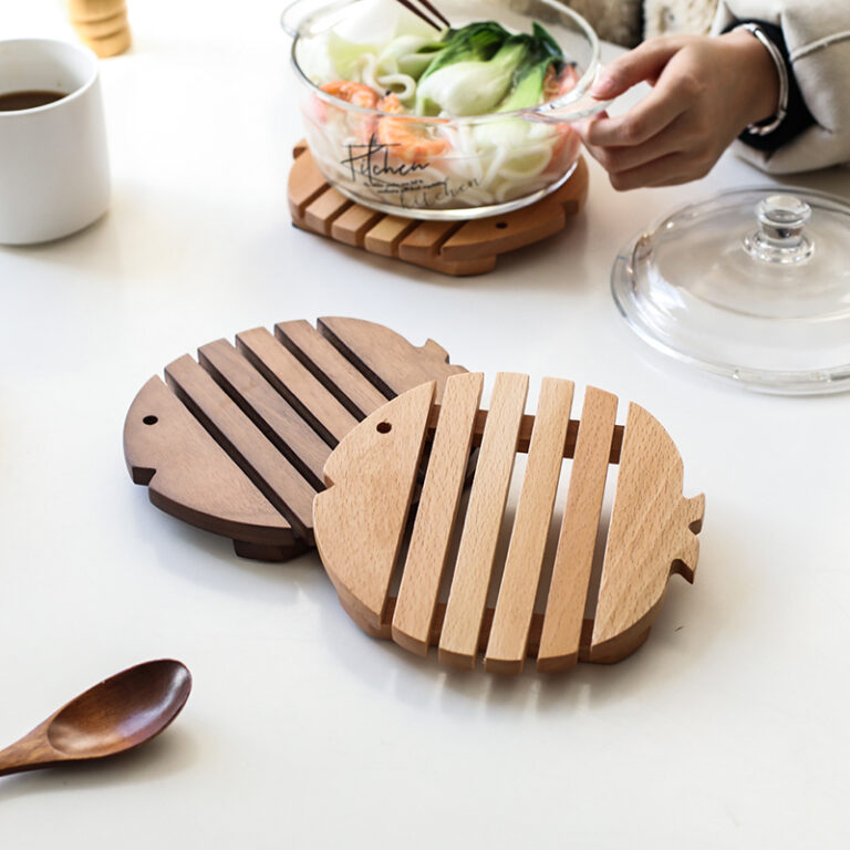 Wood Trivets For Hot Dishes Woodence   Cute Fish Shaped Wooden Trivets Beech 04 768x768 